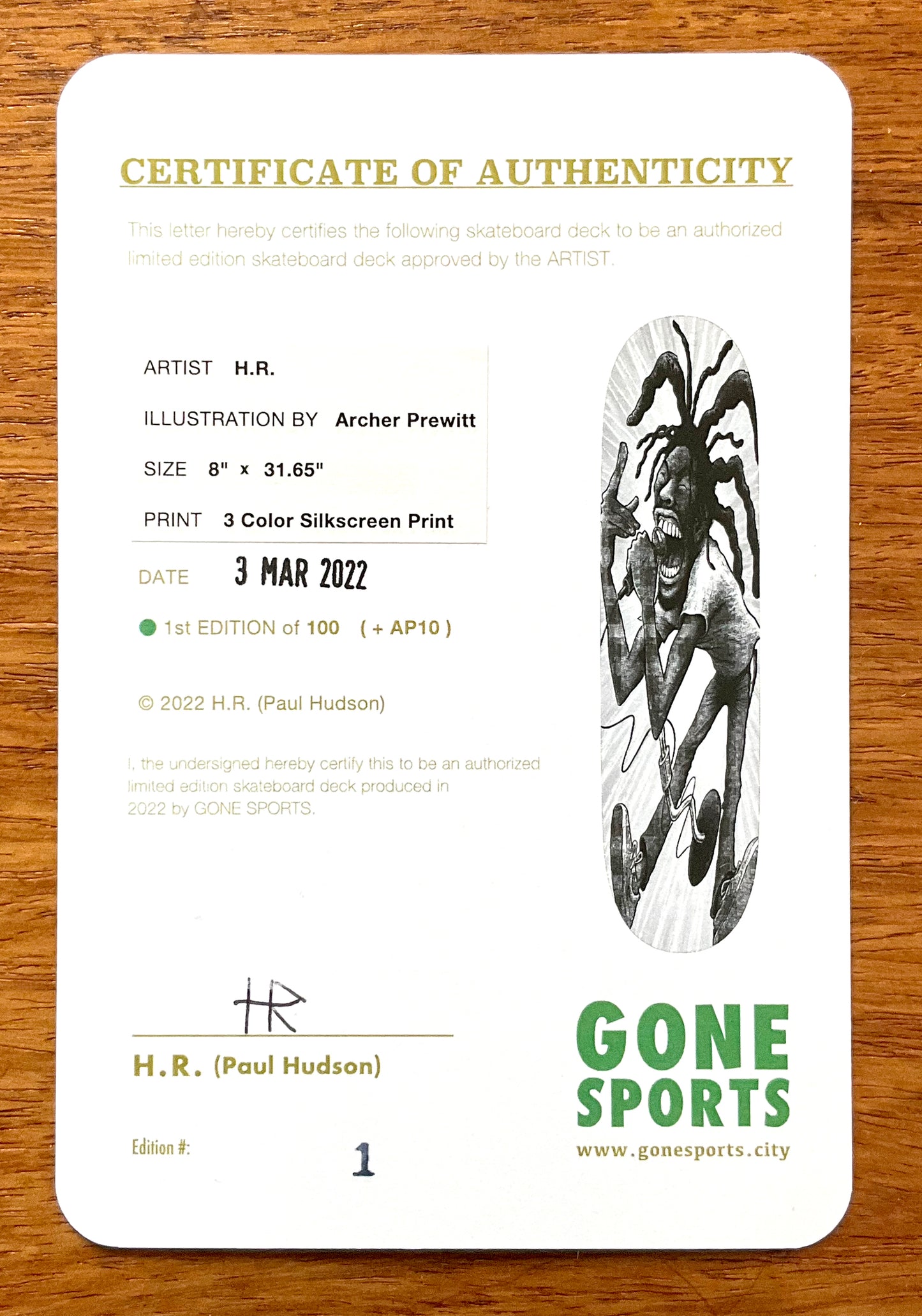 H.R. (Bad Brains) 🛹 スケートボードデッキ