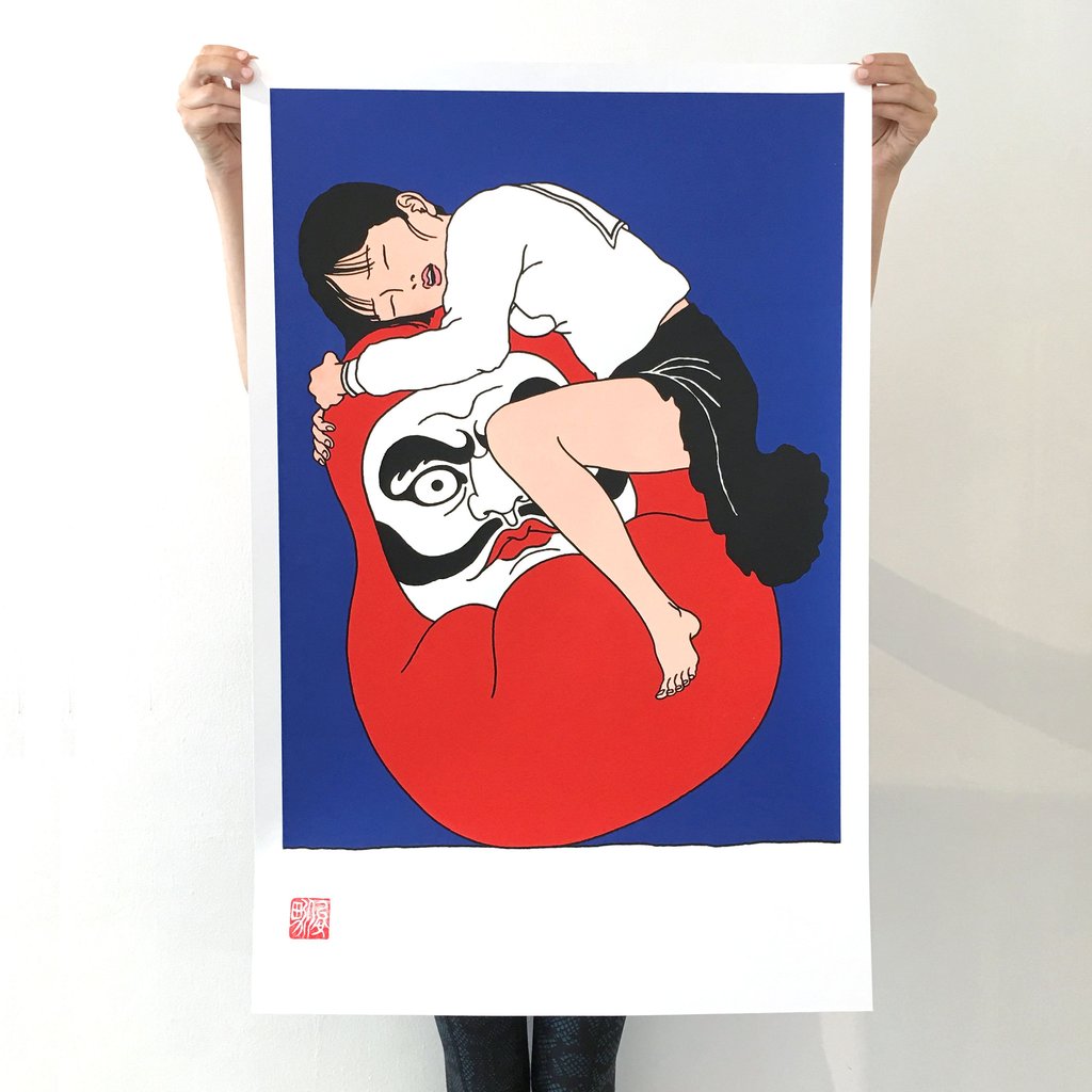 佐伯俊男 『Ureshidaruma』(嬉達磨) シルクスクリーン版画